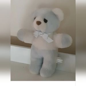 Eb2 / Vintage Teddy Bear Blue White Bear Yves Rocher Callegari 14'' X 9''